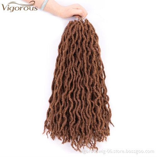 Vigorous 6 Colors Hot Sales Top Quality Soft Synthetic Braids for African American Women Messy Faux Locs Curly Crochet Braid